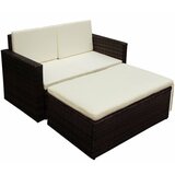 Maison Chic Seti vrtnega pohištva - Vrtna garnitura - Vrtni pohištvo set z blazinami 2-delna poli ratan rjava, (21795923) | Shoptok.si