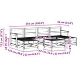  Set lounge namještaja za vrt 7 pcs Vosak Smeđa Masivna borovina | Eponuda.com