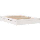 vidaXL Posteljni okvir s predali bel 120x200 cm trdna borovina, (21292562) | Shoptok.si