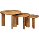 vidaXL Mize za kavo z gnezdenjem 3 pcs Rjava Masiven les manga, (5000120357) | Shoptok.si