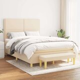 vidaXL Krevet s oprugama i madracem krem 140x200 cm od tkanine | shoptok.hr