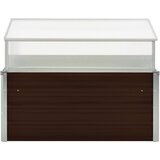 vidaXL Staklenik smeđi 100 x 100 x 85 cm od pocinčanog čelika | shoptok.hr