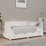  Dnevni ležaj bijeli 90 x 190 cm od masivne borovine
