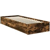  Postelja s shranjevanjem z vzglavjem Dimljeni oreh 75 x 190 cm, (5000106522) | Shoptok.si