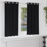 vidaXL Zavese z zavesami 2 pcs Črna 175 x 140 cm Poliester | Shoptok.si