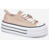 Boto Ladies Sneakers On A Platform With Golden Decorations Beige Fiorina | Shoptok.si