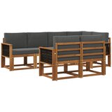 vidaXL Zunanja garnitura za sedenje 7 pcs Naravna in antracitna, (5000280897) | Shoptok.si