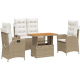  4-dijelni vrtni blagovaonski set od poliratana s jastucima bež | shoptok.hr