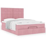  Otomanski krevet s madracima ružičasti 140x200 cm baršun | shoptok.hr