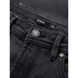 Ombre Men's short denim shorts with rubbing and rolled up leg - gray | Shoptok.si