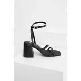 Answear Lab Usnjeni sandali črna barva