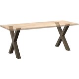  Noge za blagovaonski stol u obliku slova X, 2 kom, prirodni čelik, 80 x (72-73) cm, čelik | shoptok.hr