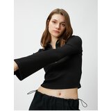 Koton Crop T-Shirt Polo Neck Half Zipper | Shoptok.si