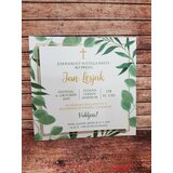  Vabilo za krst z unikatnim tiskom zelenja REK110 | Shoptok.si