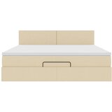  Otomanski krevet s madracem krem 160x200 cm od tkanine Slike