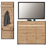 Mömax Garderobni Panel Welcome, Barva Hrasta, Črna, Led Trak | Shoptok.si