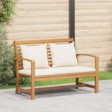  klop z blazino Rjava in krem 110 x 66 x 76 cm Trden tikov les, (5000279876) | Shoptok.si