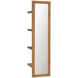 vidaXL stensko ogledalo s policami 30x30x120 cm trdna tikovina | Shoptok.si