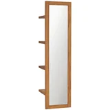 Zidno ogledalo s policama 30 x 30 x 120 cm od masivne tikovine