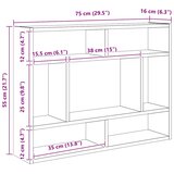  Zidna polica boja hrasta sonome 75x16x55 cm konstruirano drvo | shoptok.hr