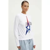 Karl Lagerfeld Bombažen pulover ženska, bela barva, 245W1830
