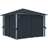 vidaXL Paviljon z zaveso 300x300 cm antraciten aluminij Cene