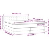  box spring s madracem LED svjetlosivi 160x200 cm baršun | shoptok.hr