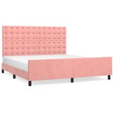  Okvir za krevet s uzglavljem ružičasti 160x200 cm baršunasti | shoptok.hr