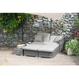 Garden Pleasure Siva vrtna garnitura iz umetnega ratana za 4 osebe Alcudia - | Shoptok.si