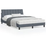 vidaXL Posteljni okvir z LED lučkami temno siv 140x190 cm žamet Cene