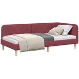  Kutni okvir kreveta Vinska crvena 90 x 190 cm tkanina | shoptok.hr