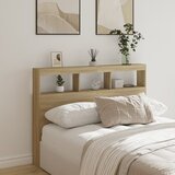 vidaXL Ormarić za uzglavlje s LED svjetlima boja hrasta 140x17x102 cm Cijene