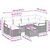  Set sofe 7 kom. Smeđa poliratan | shoptok.hr