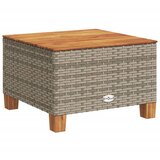 vidaXL vrtna miza siva 55x55x36 cm poli ratan in akacijev les, (21208280) | Shoptok.si