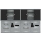  4-dijelni set ormar za alate i pegboard zidni montirani crni metal | shoptok.hr