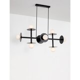 Nova Luce Bela/črna kovinska viseča svetilka s steklenim senčilom Pielo – | Shoptok.si