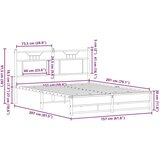  Posteljni okvir brez vzmetnice hrast 150x200 cm inženirski les, (21829222) | Shoptok.si