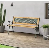 Lean Toys Lesena vrtna klop z naslonjalom za hrbet | Shoptok.si