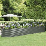 vidaXL Visoka greda iz prašno premazanega jekla 507x100x68 cm siva | Shoptok.si