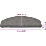  Prostirke za stepenice 30 kom 65x24x4 cm tamno sive poluokrugle velike | shoptok.hr
