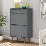 vidaXL Ormarić za cipele MOLDE sivi 59,5x35x103 cm masivna borovina Cijene