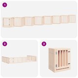  Vrata za pse s vratašcima 15 panela sklopiva 750 cm drvo topole | shoptok.hr