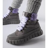 Gemre Gray ankle boots with purple accents Roanoke | shoptok.hr