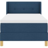  Postelja z vzmetnico z vzmetnico Modra 90 x 190 cm blago, (5000127797) | Shoptok.si