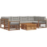  Set vanjskih sofa 7 kom. Prirodna i svijetlo siva | shoptok.hr