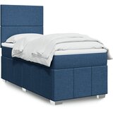  Krevet s oprugama i madracem plavi 90 x 200 cm od tkanine | shoptok.hr