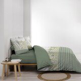 Douceur d intérieur Bela/zelena bombažna posteljnina za zakonsko posteljo/podaljšana 240x220 cm Poetine – | Shoptok.si