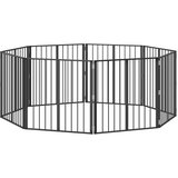  Pasja vrata 8 pcs Črna 80 x 80 cm Cinkana jeklena, (5000232775) | Shoptok.si