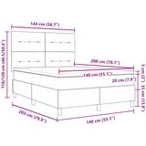  s opruga kutije Svijetlo siva 140 x 200 cm Baršun | shoptok.hr