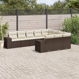  10-dijelni set vrtnih sofa od poliratana s jastucima smeđi | shoptok.hr